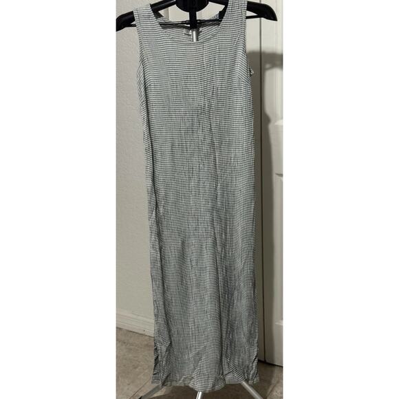 Uniform John Paul Richard Gray White Checkered Sleeveless Maxi Dress size Large - Picture 1 of 5